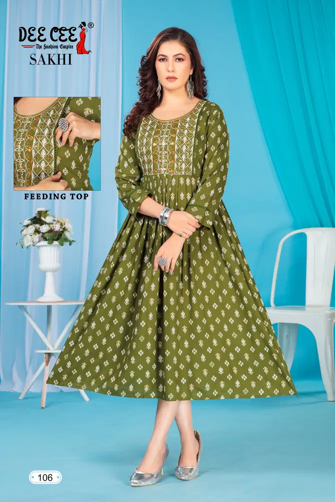 Sakhi By Deecee Rayon Printed Feeding Kurtis Suppliers In India